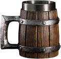 Nordic Viking Mug, pirate Beer Cup, Wooden Barrel Beer Mug Stainless Steel Liner by KUUBEELAA