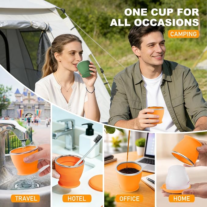 Collapsible Travel Cup, BPA-Free Reusable Water Cup | Lightweight Drinking Cups - Image 6