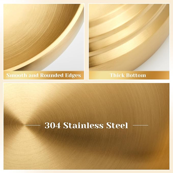 2 Pcs 7.4 Inch Large Decorative Bowl Gold Key Dish for Entryway Table Key Holder Gold Bowls Coffee Tables Centerpiece for Kitchen Counter and Home Decoration