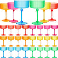 Jingmore 24 Pcs Ribbed Martini Glasses 10 oz Disposable Plastic Vintage Ribbed by Jingmore