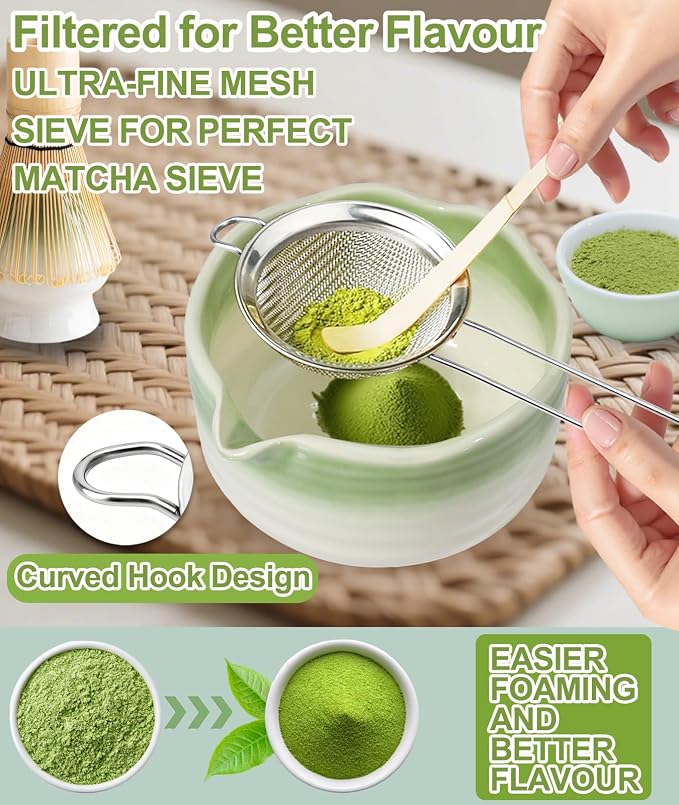 JBER Matcha Set, Whisk 100 Prongs, Sifter - Image 3