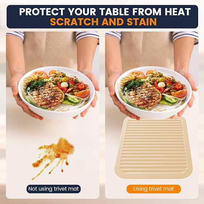 Silicone Trivet Mats 4 Heat Resistant Pot Holders Multipurpose Non-Slip Hot Pads - Image 5