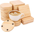 40 PCS Unfinished Blank Wooden Coasters by Geytetqi