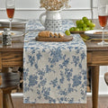 Artoid Mode Dark Grey 13x60 Inch Chinoiserie Table Runner | Monochrome sketch by ArtoidMode