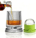360° Rotating Whiskey Glasses Set of 2, Vintage Crystal Tumblers by Pewfugu