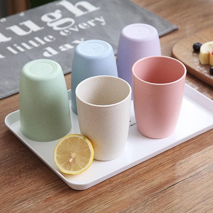 4Pcs Wheat Straw Cups, Unbreakable Drinking Cup, Reusable Cups | 12 oz - Image 3