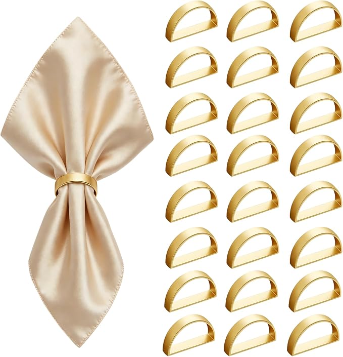 Napkin Rings Set of 12 Gold Napkin Holder Buckles | Napkin Ring Bulk by Unknown