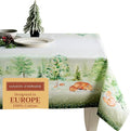 Maison d' Hermine Table Cloth Rectangle Table 100% Cotton 70 x 90 Inches Fall Tablecloth Reusable Everyday Use for Thanksgiving Christmas Decorations Dining Farmhouse Party (Winter Mornings)