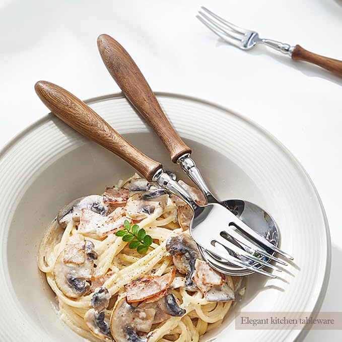 6-Piece Vintage Luxury 18/10 Stainless Steel Silverware Set - Image 4