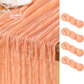 DeZerlor Peach Cheesecloth Table Runners 4 Pack Summer Boho Runners | 120Inches by DeZerlor