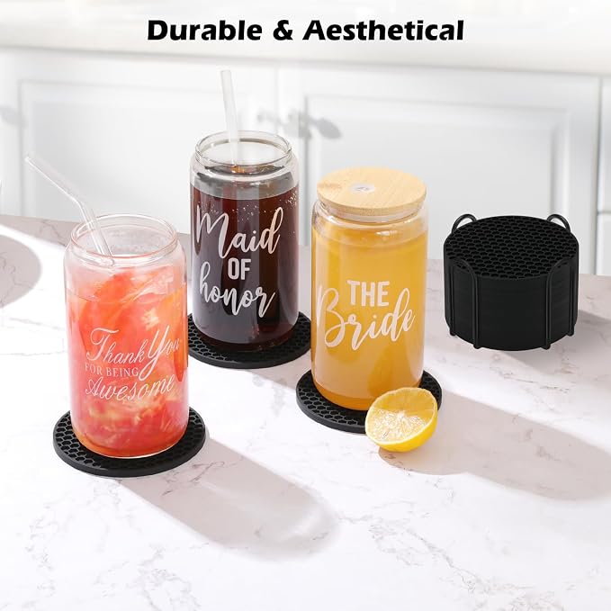 TWTLi 8-Pack Silicone Drink Coasters - Image 4
