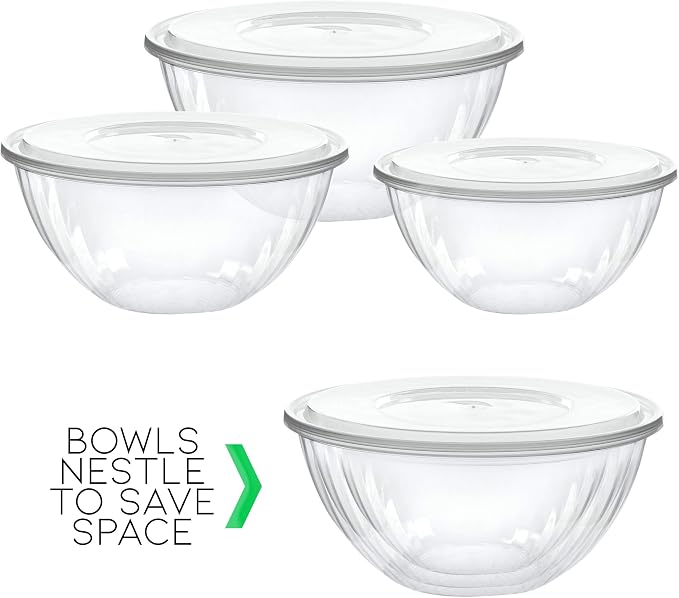 Reusable 150 Ounce Round Crystal Clear Plastic Bowls - Image 7