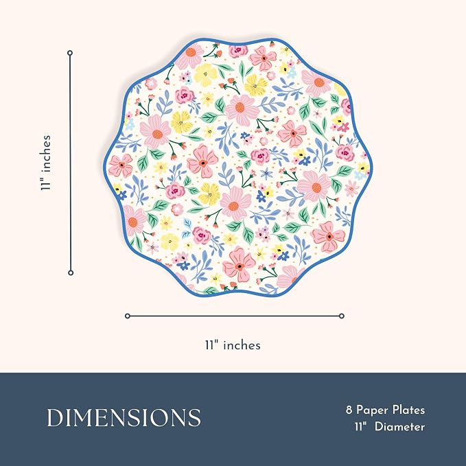 Bonjour Fête Multicolor Full Floral Dinner Plates, 10.75"D | Full floral pattern - Image 4
