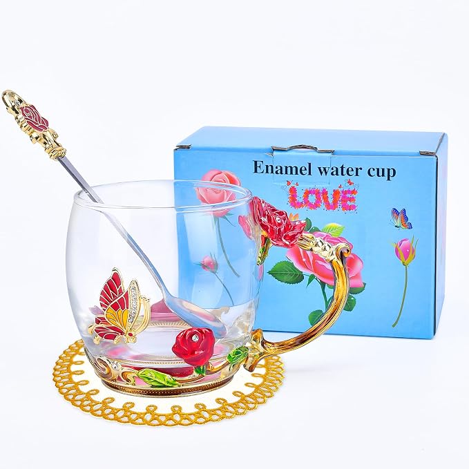 Tea Cup Glass Coffee Enamels Mug Gifts - Image 7