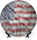 Ceramic Plates, American Flag Decorative Ceramic Plates, Dolar Exchange, 6 Inch, for Dining, Parties, Wedding, Multicolor