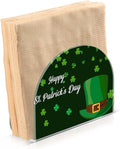Napkin Holder Happy St Patrick's Day Hat Crystal Clear Acrylic Napkin Holders Paper Napkin Holder Dining Table Dispenser for Kitchen Restaurant Home Decor Bar Accessories