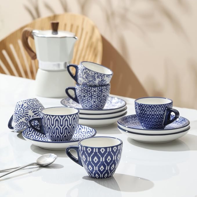 Selamica Ceramic 2 oz Espresso Cups, Small Expresso Coffee Cup Set - Image 5