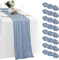 8 Pack Dusty Blue Cheesecloth Table Runners 20x120 Inch Gauze Table Runner by Yorcari