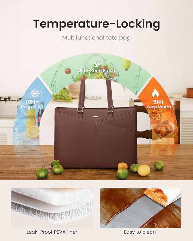 LOVEVOOK Lunch Tote Bag for Women, 3 in 1 Work Bag - Image 3
