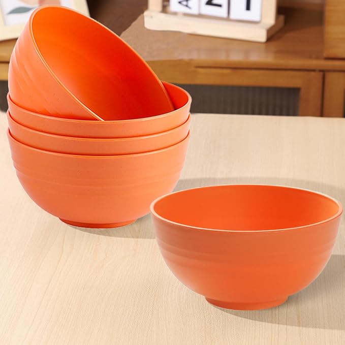 Unbreakable Wheat Straw Cereal Bowls Set of 4, 24 OZ Microwave and Dishwasher - Image 4