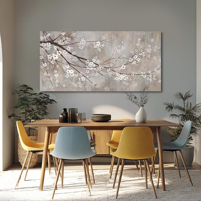 XIANSHOU Flowers Wall Art Plum Blossom Artwork Nature Wall Decor Canvas Prints Pictures Large Poster Arts 24"x48"