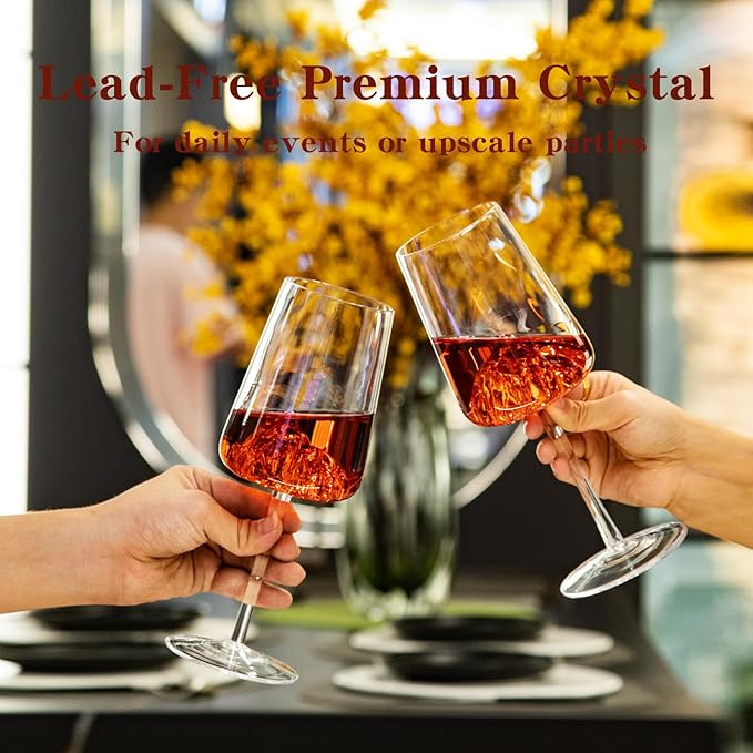 16oz Wine Glasses Set of 1,Unique Mountain Wine Glasses for Red Wine, White Wine Glasses,Suitable for Anniversary Party, Wedding and Home，Single Pack