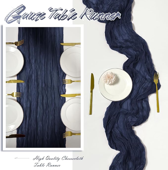 30 Pack Navy Blue Cheesecloth Table Runner 17 x 108 inch Cheese Cloth Table - Image 6
