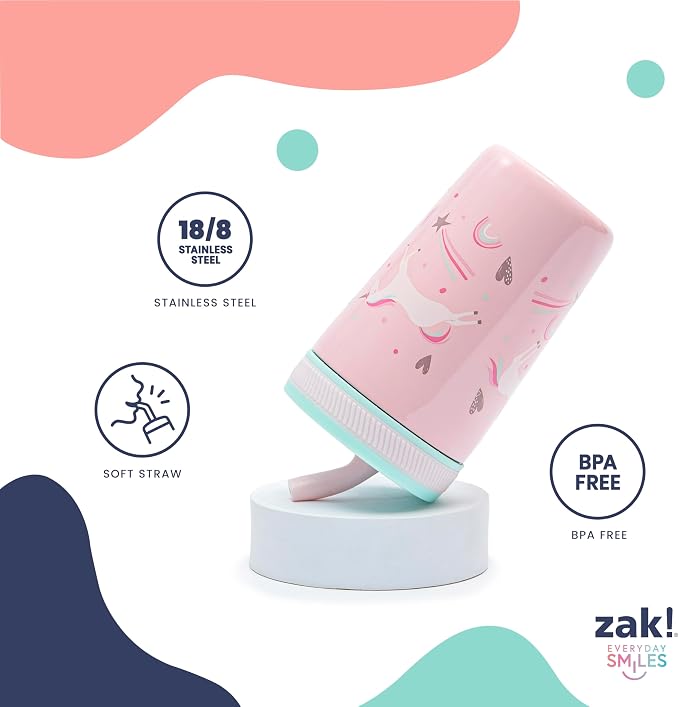 Zak Designs Zaksaurus Kelso 12oz Stainless Steel Leak-Proof Toddler Cup - Image 5