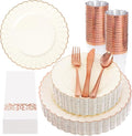 YOUBET 175PCS Ivory Scalloped Plastic Plates by YOUBET