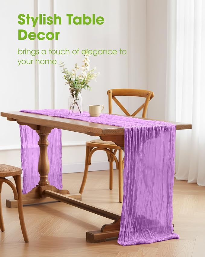Pureegg 3-Pack Cheese Cloths Table Runner, Baby Shower, Wedding and Farmhouse - Image 2