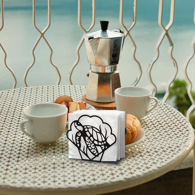 Sea Turtle Decorative Black Metal Napkin Holder for Table, 5.3" x 4.5" x 2" Marine Animal Standing Napkin Holder for Home Kitchen Restaurant Picnic Party Coffee Bar Dining Room