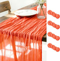 Orange Cheesecloth Table Runner 120 Inches 4 Pack Gauze Table Runner | Summer by LINXTAR