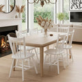 HNY White Windsor Dining Chairs Set of 6, Farmhouse Wooden Kitchen Chairs with Spindle Back, Mid Century Modern Armless Kitchen Side Chair for Dining Living Room Restaurant