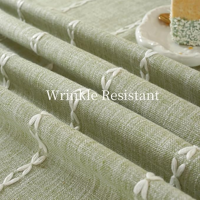 Zobesta Sage Green Tablecloth Rectangle 53 x 98 Inch, Cotton Green Table Cloth Rectangle Table, Washable Farmhouse Soft Boho Tablecloths Rectangular for Party, Holiday, Picnic, Dining, Outdoor,Fall