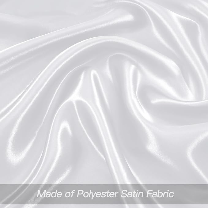 P Pothuiny 12 Pcs White Satin Napkins 17 x 17 Inch, Satin Cloth Napkins | - Image 4