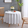 maxmill Jacquard Round Table Cloth Swirl Pattern Waterproof Antiwrinkle Heavy Weight Soft Tablecloths for Circular Table Cover and Kitchen Dinning Tabletop Decoration Round 70 Inch White