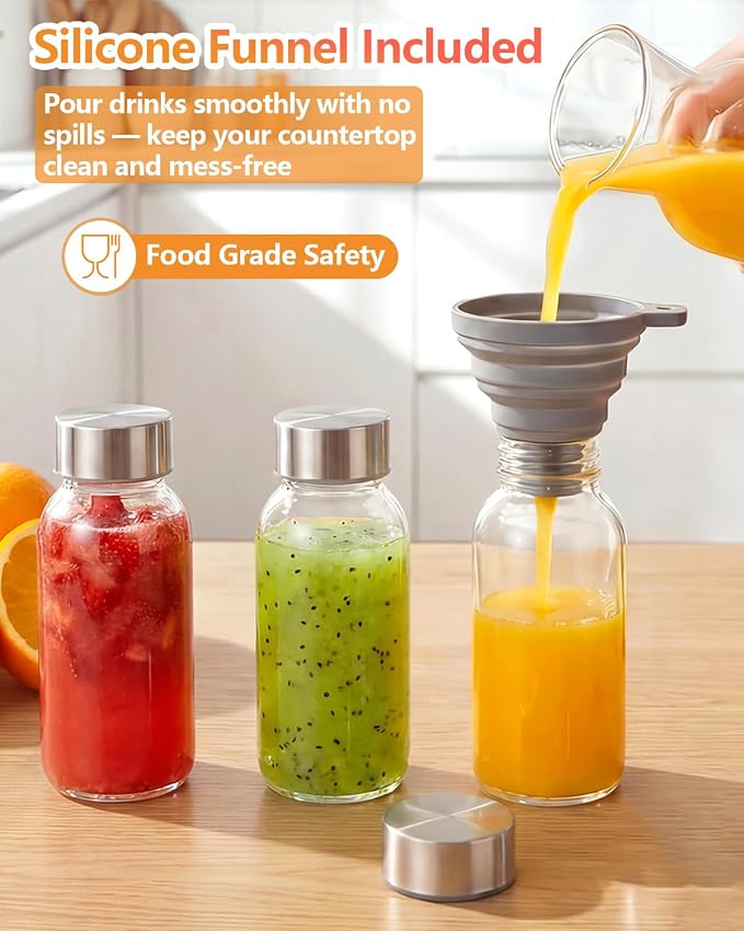 Zukro 8 oz Small Glass Juice Bottles - Image 4