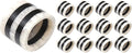 ALPHA Living HOME Napkin Rings Set of 12, Resin Round Napkin Holders for Cloth Napkins, Elegant Serviette Rings for Dinner Parties, Weddings, Holiday Décor, Modern Dining Accessories (Black White)
