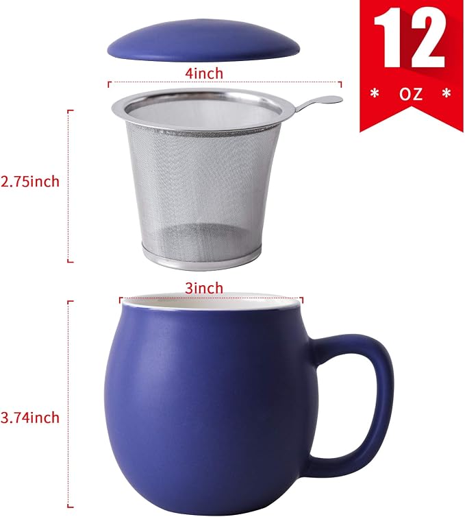 Yundu 12 OZ Matte Deep Purple Ceramics Teacup - Image 2