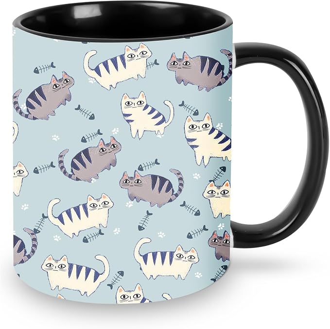 Yrebyou Cats Coffee Mug 11oz Ceramic Cup by Yrebyou