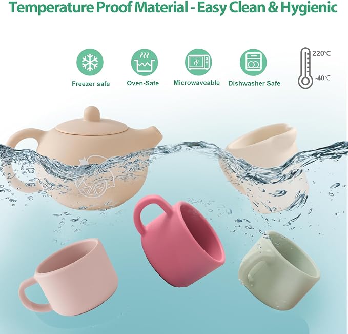 Silicone Tea Set for Toddlers Aged 0+ Months | Real or Play Tea Party Set for - Image 6