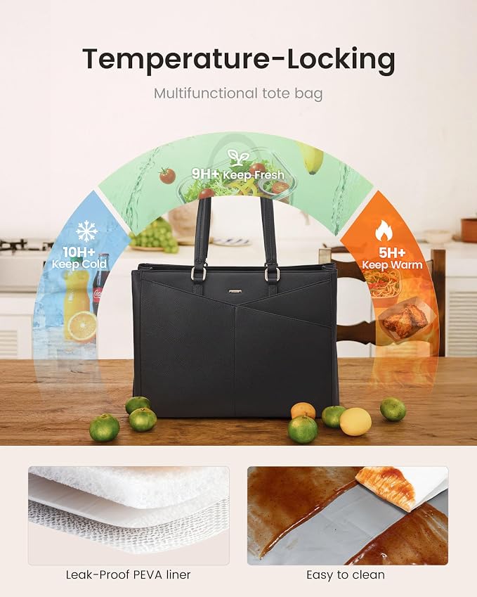 LOVEVOOK Lunch Tote Bag for Women, 3 in 1 Work Bag - Image 7