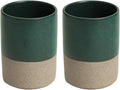 Gaolinci 2 Pcs Vintage Stoneware Style Ceramic Mouthwash Cups, Bathroom by Gaolinci