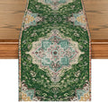 Artoid Mode Boho Bohemia Style Green Table Runner, Country Rustic Farmhouse by ArtoidMode