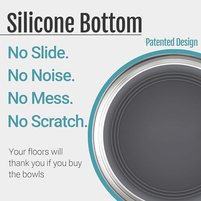 Nonslip Stainless Steel Dog Bowls, 3.8 US Cup, Dishwasher safe, Stackable design - Image 3