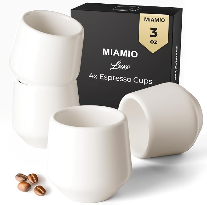 MIAMIO - Espresso Cups Set of 4 / Mug Set, Ceramic - Luxe | Ceramic espresso by MIAMIO