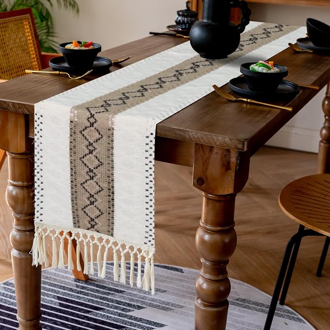 EMMTEEY Macrame Table Runner Boho Style 94 Inches Long, Scratch & Heat Resistant - Image 6