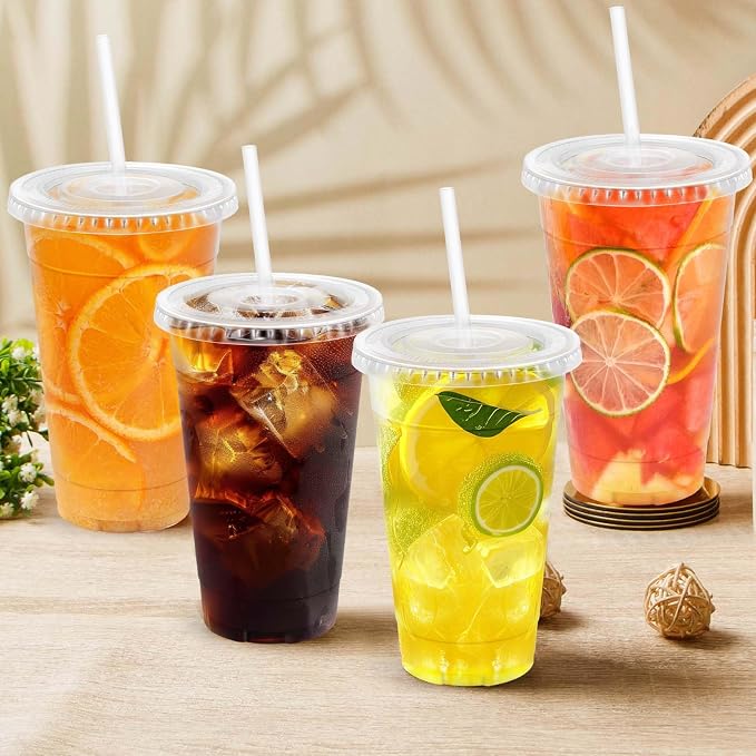 Clawsoff 100 Pack 20 oz Disposable Clear Plastic Cups - Image 7