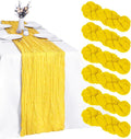 6 Pack Yellow Cheesecloth Table Runner 35 x 120 Inch | Boho Gauze Fabric by RestfulGlow