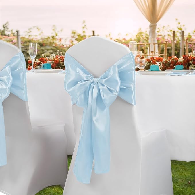 Horbaunal 6 Pack Satin Runners 12 x 108 Inch, Pale Blue | Bright Silky Smooth - Image 3